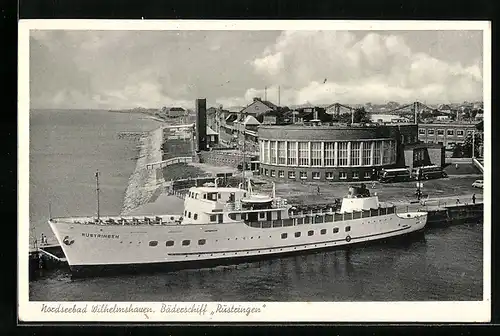 AK Wilhelmshaven, Bäderschiff Rüstringen verlässt den Hafen