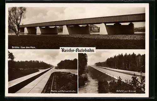 AK Frankfurt-Griesheim, Mehrfachansichten der Reichs-Autobahn