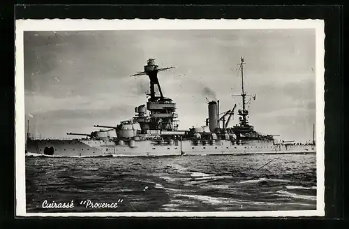 AK Cuirasse Provence, Französisches Kriegsschiff