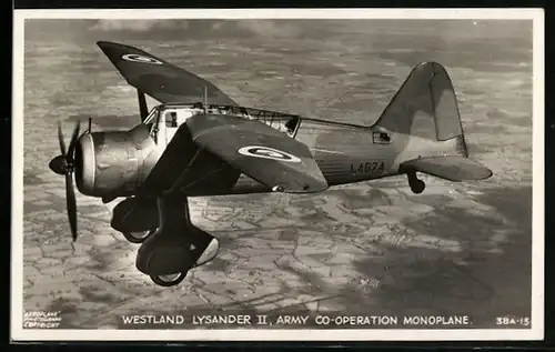 AK Britisches Westland Lysander II Flugzeug