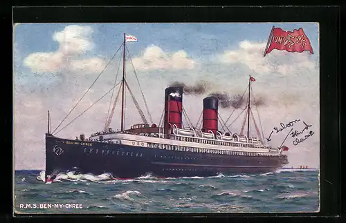 AK Passagierschiff RMS Ben-My-Chree auf hoher See