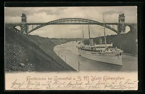 AK Hochbrücke bei Grünenthal und SM Yacht Hohenzollern