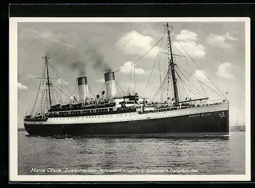 AK Passagierschiff Monte Olivia der Hamburg-Südamerikanischen Dampfschiff-Gesellschaft