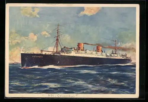 AK Schnelldampfer Columbus in voller Fahrt