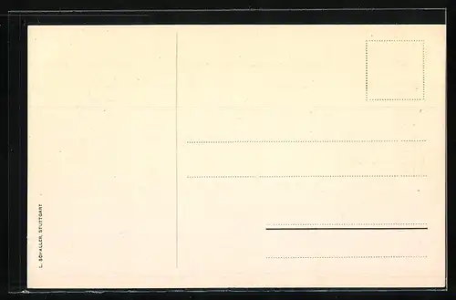 Lithographie Bürg, Ortspartie, Wappen
