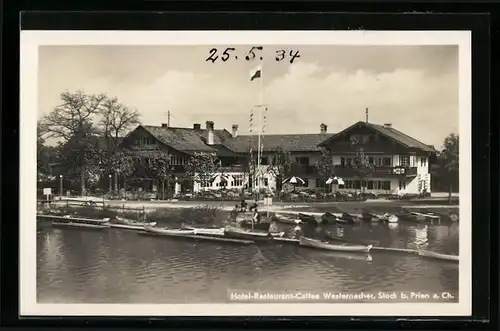 AK Stock b. Prien a. Ch., Hotel-Restaurant-Caffee Westernacher