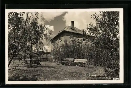 AK Eubabrunn, Haus Talfrieden mit Garten