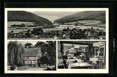 AK Lippoldsberg / Oberweserbergland, Gasthof Niemeyer, Totalansicht