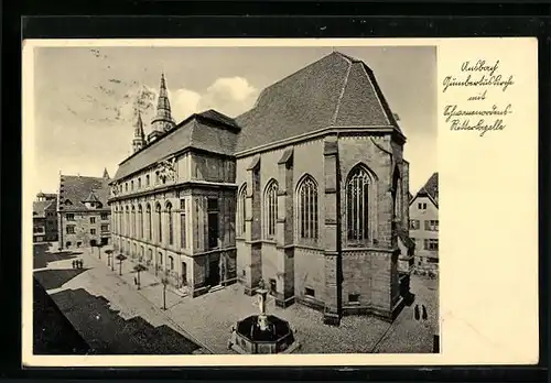 AK Ansbach, Gumbertuskirche im Sonnenschein