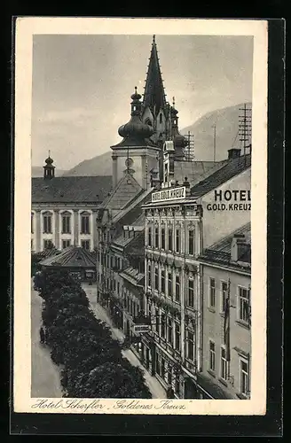 AK Mariazell, Hotel Scherfler Goldenes Kreuz