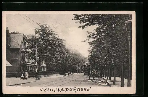 AK Hull, Holderness Road, Strassenbahn