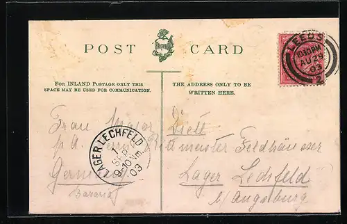 AK Leeds, Park Row, Strassenbahn