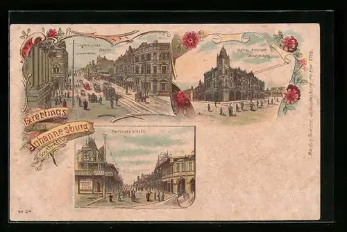 Lithographie Johannesburg, Commissioner Street, Pritchard Street, Mutual Buildings