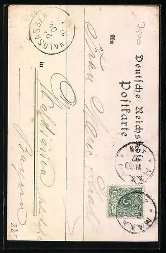 Lithographie Maxau i. Baden, Gasthof zum Rheinbad