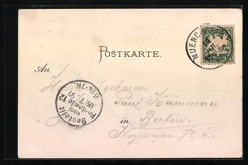 Lithographie München, Café-Restaurant Isarlust, Münchner Kindl