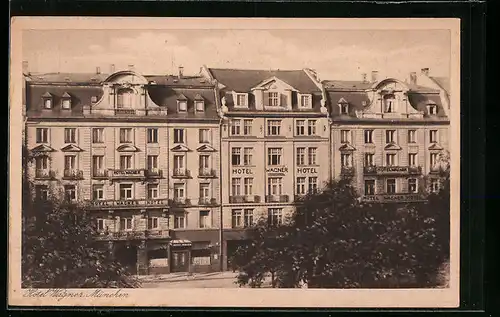 AK München, Hotel Wagner, Sonnenstrasse 21-23