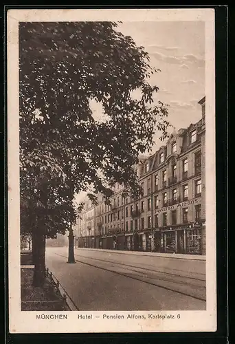 AK München, Hotel-Pension Alfons am Karlsplatz 6