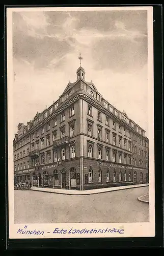 AK München, Hotel und Restaurant Herzog Heinrich Ecke Landwehrstrasse