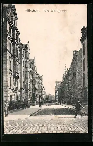 AK München, Blick in die Prinz Ludwigstrasse