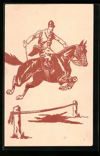 Künstler-AK Durlach, Springreiter, 1914, Bollen