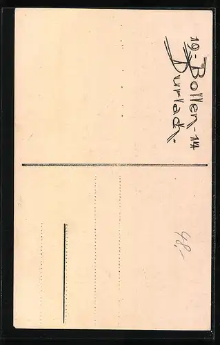 Künstler-AK Durlach, Springreiter, 1914, Bollen