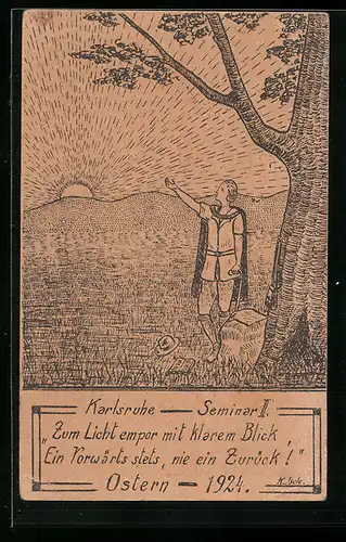 Künstler-AK Karlsruhe, Seminar II, Ostern 1924, Absolvia