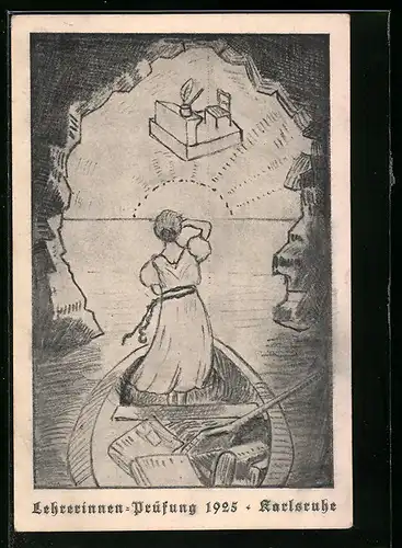 Künstler-AK Karlsruhe, Lehrerinnen-Prüfung 1925