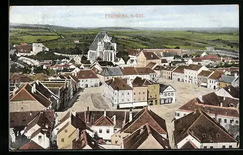 AK Eggenburg /N.-Öst., Teilansicht mit Kirche