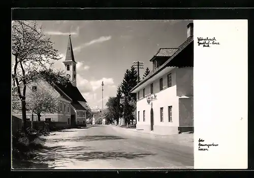 AK Wörschach, Gasthof-Linz Stmk. und Strassenpartie