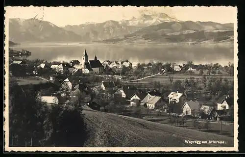 AK Weyregg am Attersee, Teilansicht mit Kirche