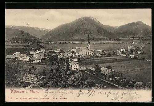 AK Kössen, Ortspartie mit Kirche