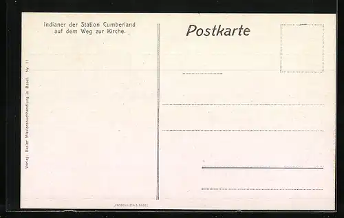 AK Indianer der Station Cumberland auf dem Weg zur Kirche
