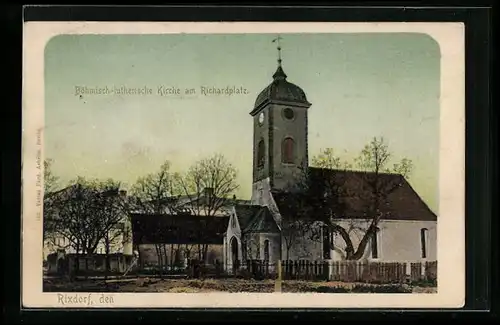 AK Rixdorf, Böhmisch-lutherische Kirche am Richardplatz