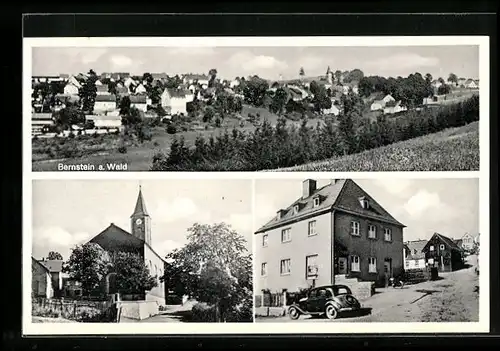 AK Bernstein a. Wald, Panorama und Kirche