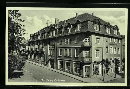 AK Bad Soden, Park-Hotel im Sonnenschein