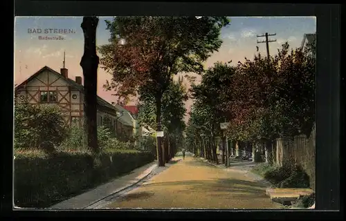 AK Bad Steben, Partie in der Badestrasse