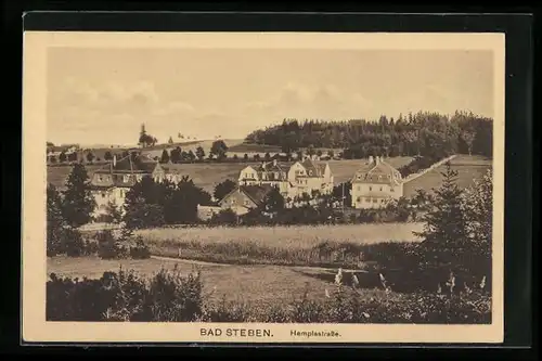 AK Bad Steben, Hemplastrasse mit Kornfeld