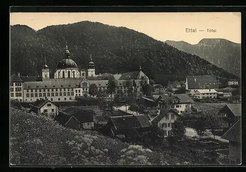 AK Ettal, Totalansicht mit Kloster