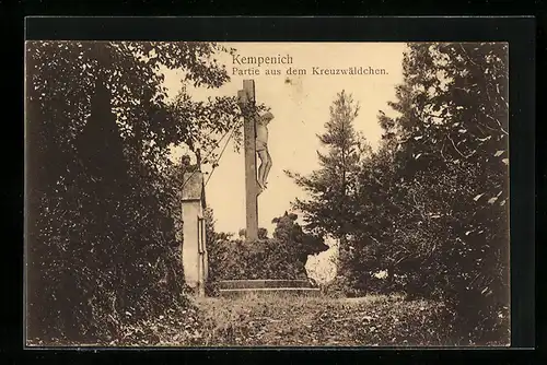 AK Kempenich, Keuzstatue im Kreuzwäldchen