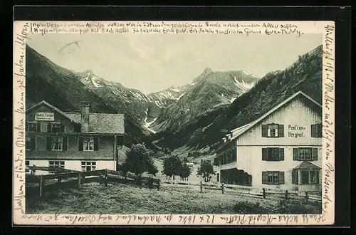 AK Spielmannsau bei Oberstdorf i. Allgäu, an der Pension Berghof