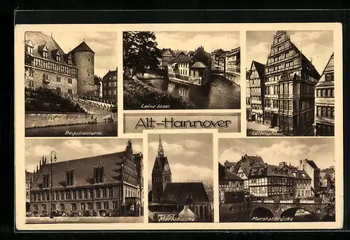 AK Hannover, Beguinenturm, Leibnizhaus, Marstallbrücke