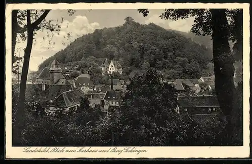 AK Landstuhl, Blick zum Kurhaus u. Burg Sickingen