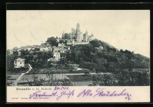 AK Braunfels, Panorama mit Burg vom kl. Hoffeld