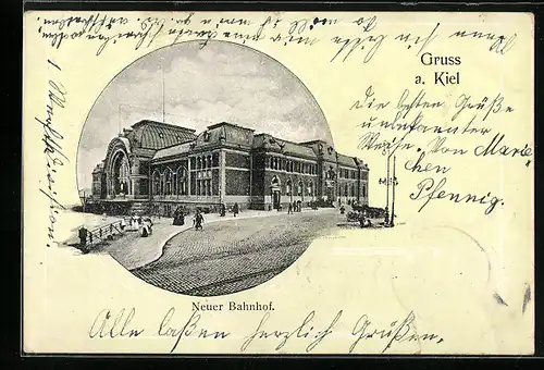 AK Kiel, Neuer Bahnhof, Passepartout