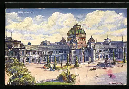 Künstler-AK Nürnberg, Bahnhof