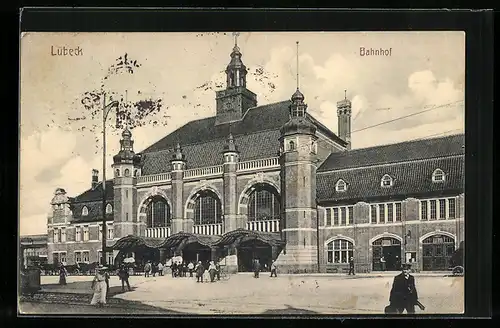 AK Lübeck, Partie am Bahnhof