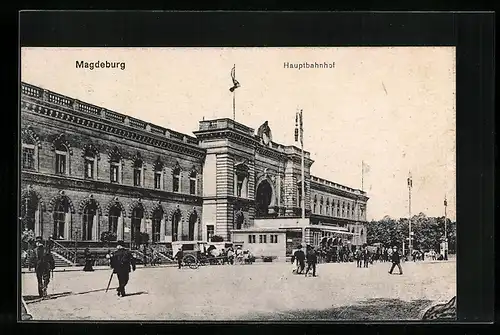 AK Magdeburg, Blick auf den Hauptbahnhof