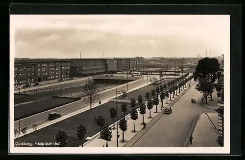 AK Duisburg, Hauptbahnhof mit Strasse und Unterführung