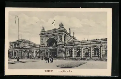 AK Trier, Hauptbahnhof mit Hauptportal