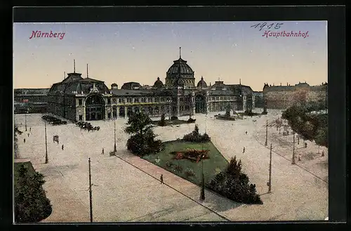 AK Nürnberg, Blick zum Hauptbahnhof